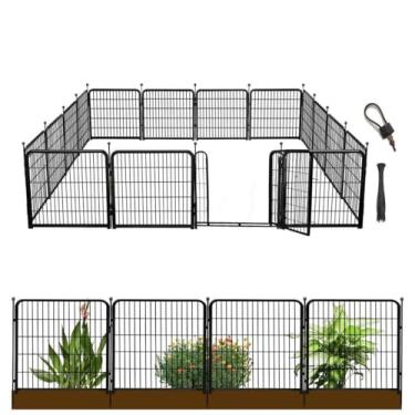 Imagem de Getlay Garden Fence with Gate32 in(H)×27 Ft(L) 12 Panels, Heavy Duty Iron Animal Barrier Fence for Yard,Suitable for Indoor Pet Fence Or Outdoor Dog Fencing
