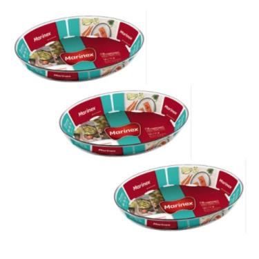 Imagem de Travessa Vidro Assados e Sobremesas 1,6L Nadir Marinex 3Un