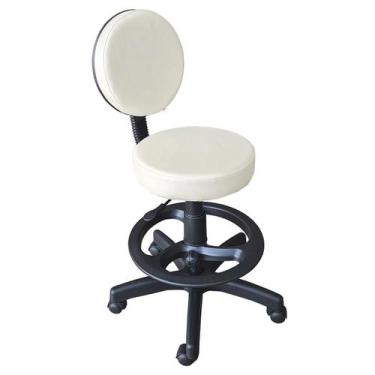 Imagem de Cadeira Mocho Giratório Com Aro Branco Facto For-Ty