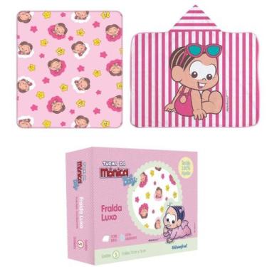 Imagem de Conjunto Da Mônica Fralda Reutilizável+Cobertor+Toalha - Dugu