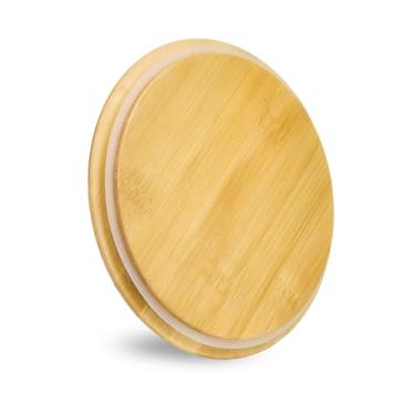 Imagem de TERESRY Tampas de madeira de substituição para recipientes de vidro Pyrex 7402-PC*1, tampas de bambu para tigelas de vidro Pyrex de 7 xícaras, tampas de tigela com 1 pacote à prova de vazamento