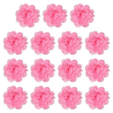 Imagem de YELARXI Flores de chiffon, apliques de tecido de costura, apliques de flores de chiffon - adequado para (mulheres/artesanato faça você mesmo/tiaras/acessórios de cabelo/casamento/festa/corsage) pacote