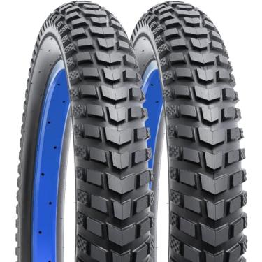 Imagem de YUNSCM 2 peças de pneus Fat E-Bike de 61 cm 24 x 3,0/76-507 compatíveis com pneus de bicicleta de pisada direcional para todos os terrenos de 24 x 3,0 24 x 3 (Y-1137)