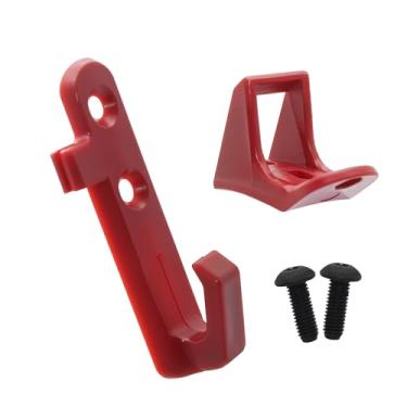 Imagem de PWEOW Conjunto de gancho e trava de plástico para GOTRAX GXL V2 XR Ultra XR, clipe de scooter elétrico, suporte vermelho e clipe de para-lama para scooter de retenção dobrada, com parafusos