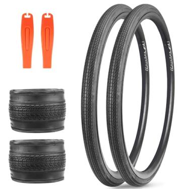 Imagem de Pneu de bicicleta 700C para bicicleta híbrida de estrada (preto - pacote com 2, 700 x 28 C)