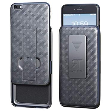 Imagem de Capa para iPhone 6S, capa para iPhone 6, capa protetora fina com clipe de suporte para Apple iPhone 6s e iPhone 6 – preta da Roma Tech OEM
