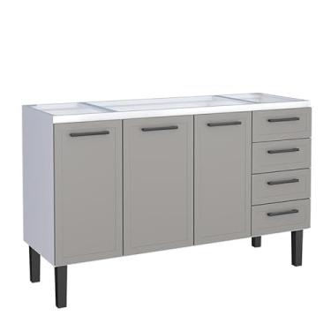 Imagem de Gabinete Cozinha De Aço Juno 4G 1446Mm Cinza Desmontado (Pia 150) Cozimax