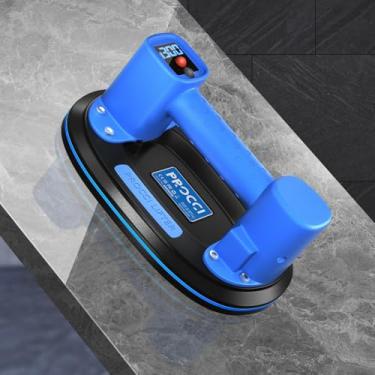 Imagem de Procci Elevador elétrico a vácuo de azulejo e vidro – Ventosa industrial resistente, máx. 299.4 kg/300 kg, potência do motor duplo, tela LCD, liberação rápida, 12 horas de tempo de funcionamento