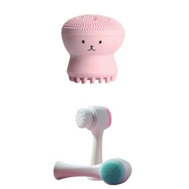 Imagem de Kit Escova De Limpeza Facial 2 Em 1 + Esponja Polvo Massagem.