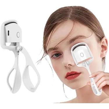 Imagem de Curvador de Cílios Elétrico Térmico USB 2 em 1 | Modelador com Aquecimento Rápido, Design Ergonômico e Silicone Protetor – Cílios Curvados, Definidos e Bonitos em Segundos (Branco)