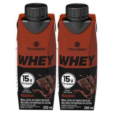 Imagem de Kit 2 Bebida Láctea Piracanjuba Whey Zero Lactose com 15g de Proteína 