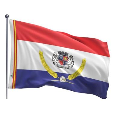 Imagem de Bandeira do Município de Uruguaiana Dupla Face Estampada Tamanho 70x100cm