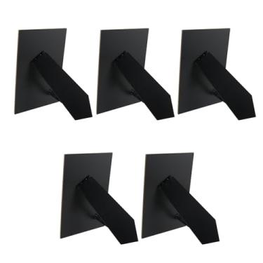 Imagem de Bitray 5 peças de cavalete traseiro para moldura de foto, suporte traseiro de 13 x 18 cm (preta)