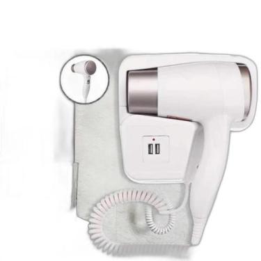 Imagem de Secador Fixo Branco Usb Quente E Frio Compacto 220V - ROMI, 220V
