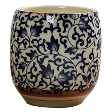 Imagem de ZEALMAX Conjunto de 4 xícaras de chá de saquê de cerâmica, xícaras de saquê estilo japonês, taças de vinho para restaurante de escritório em casa, B