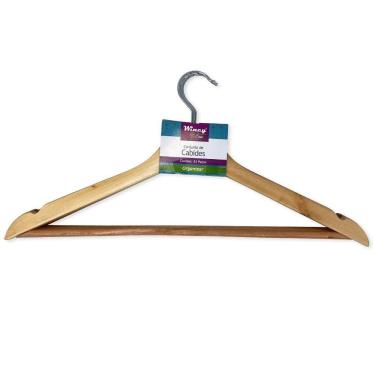 Imagem de Kit 3 Unidades Cabide De Madeira Marfim Com Verniz