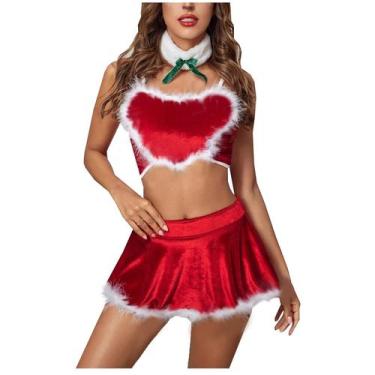 Imagem de Mulheres Love Suspenders Camisola de Natal Sexy Cintura Tentação Unifo