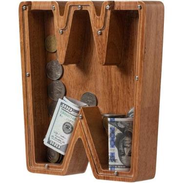 Imagem de Letra grande do alfabeto de madeira Piggy Bank Ladenk W 23cm