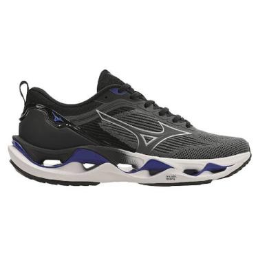 Imagem de Tênis Mizuno Wave Stratos 3 - Masculino - Cinza-Azul, 41
