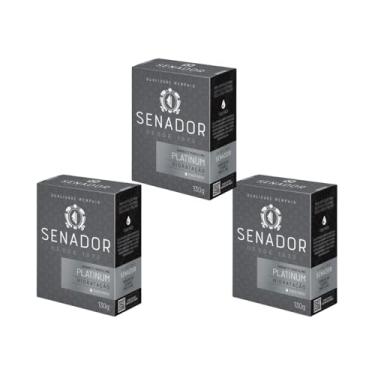Imagem de Kit 3 Sabonetes Senador Platinum Hidratante 130g Em Barra