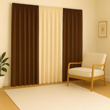 Imagem de Cortina Versátil 4,00X2,80 Para Decoração Sala Quarto Escritório Igrej