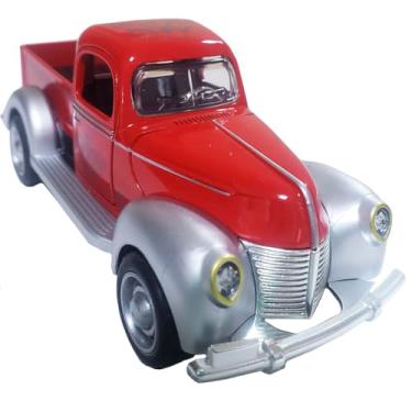 Imagem de Miniatura Carrinho De Ferro Pickup Retro Caminhonete Ford1940 Vintage Coleção (Vermelho)