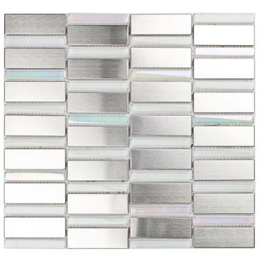 Imagem de Pastilha de Vidro e Metal de 29cm x 29cm Rende Glass Mosaic