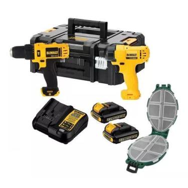 Imagem de Combo Parafusadeira Chave Impacto 12v Dck202c2 Dewalt Estojo