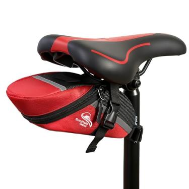 Imagem de Bolsa para assento de bicicleta – Bolsa para selim de bicicleta sob o assento, acessórios de ciclismo, bolsa de armazenamento para bicicleta de montanha e estrada – azul (vermelho)