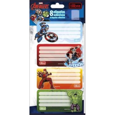 Imagem de Etiqueta Escolar Decorada Avengers - Pacote com 8 Etiquetas 100X208MM 