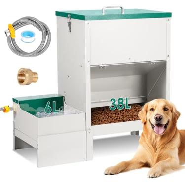 Imagem de PKNYBZH Alimentador automático 38L para cães de raças grandes e dispensador automático de água para cães grandes