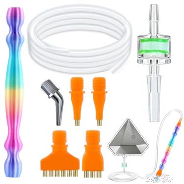 Imagem de Kit de substituição de caneta de pintura de diamante a vácuo, caneta de diamante de parafuso com tubo de silicone e filtros e multiplacers (1/3/6/cabeças de cotovelo) para a maioria das canetas a