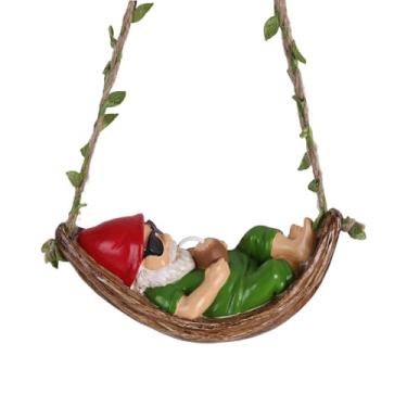 Imagem de GrivSheen Estátuas de gnomo de jardim ao ar livre – decorações de gnomos de jardim de resina para pátio, varanda, árvores, quintal, estatuetas de jardim engraçadas para decoração de troncos de árvores