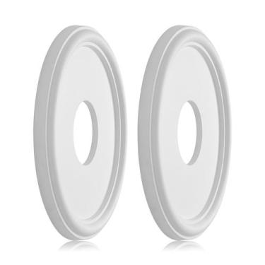 Imagem de Medalhão de teto EIFHYT moldado em PU 33,3 cm OD x 10,2 cm ID branco