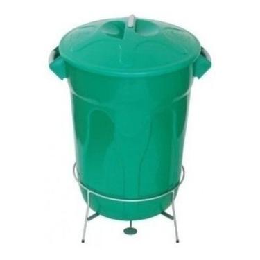 Imagem de Cesto De Lixo Plastico Com Pedal Aço Galvanizado 40 Litros