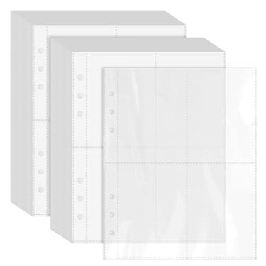 Imagem de VOKOY Pacote com 90 capas transparentes para fichário, mangas de plástico dupla face, 4 bolsos, enchimento, folhas, protetores, cartões, álbuns, páginas, adesivos, organizador para 6 argolas A5, 720