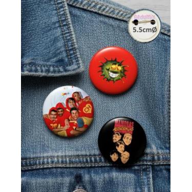 Imagem de Botton GEDUMIX Mamonas Assassinas 1.0 - 3 Peças, 5.5cmØ Alfinete