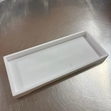 Imagem de Bandeja de silicone para banheiro, organizador retangular para artigos de higiene pessoal, sabonete, perfume, joias (branca)