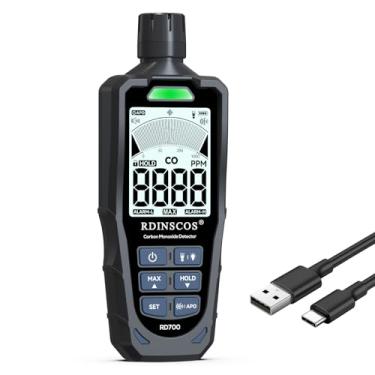 Imagem de Detector de monóxido de carbono portátil recarregável – Medidor de CO portátil para casa, viagem e segurança do veículo (preto)
