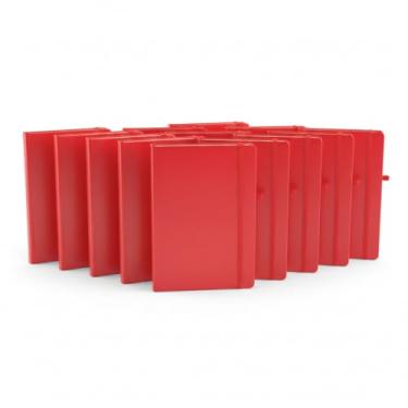 Imagem de Caderno de Anotações A6, Capa Dura em Material Sintético, Vermelho, 80 Folhas Pautadas, com Elástico e Suporte para Caneta, Capa em PU (14x9cm) (10, Vermelho)