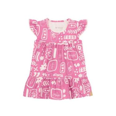 Imagem de Vestido bebê menina colorido Brandili Baby, M, Rosa