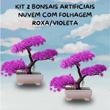 Imagem de Genérico, Kit 2 Árvore Bonsai Planta Artificial Roxa – Charme Oriental e Decoração Sofisticada