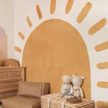 Imagem de Liwo Adesivos de parede Boho Sun tecido papel de parede infantil autoadesivo arco de jardim de infância quarto de bebê decoração de casa 115 cm x 90 cm