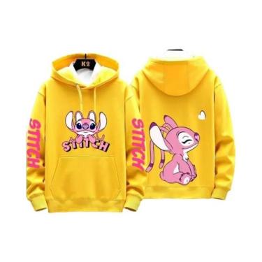 Imagem de Moletons Com Capuz Casuais Para Casais Disney Stitch Para Homens E Mul