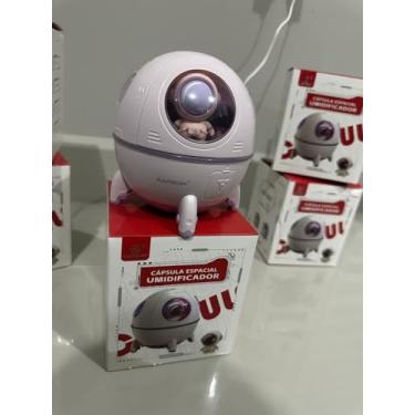Imagem de Umidificador Cápsula Espacial com Luz LED, Difusor de Aromas Ultrassónico USB, Design Astronauta, Névoa Fria Silencioso para Quarto