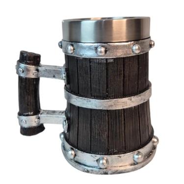 Imagem de Caneca Viking Geek Medieval 600ml Barril Inox E Resina