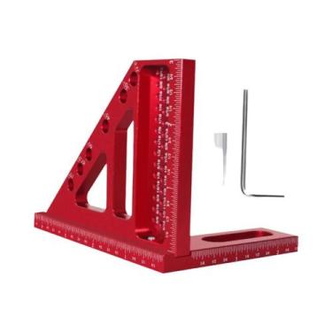 Imagem de Esquadro De Alumínio Para Marcenaria Com Pinos De Dowel, Régua Triangu