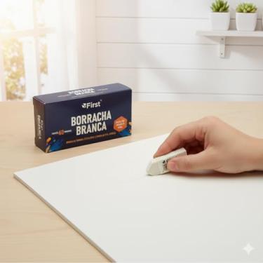 Imagem de Kit 60 Borrachas Brancas Macias Sem PVC Atóxicas Ideal para Escola, Escritório e Revenda