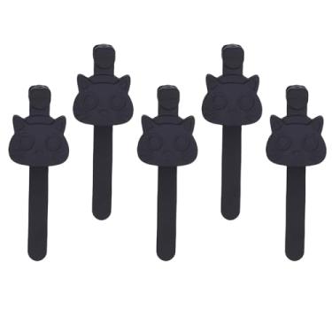 Imagem de Jiawu Marcador de Gato Fofo de Desenho Animado, Protetor de Página para Revistas e Pastas, Material de Silicone Macio, Conjunto de 5