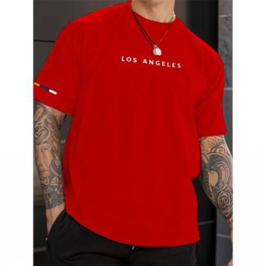 Imagem de Camiseta T-Shirt Masculina LOS ANGELES Urban Street Manfinity 100% Alg